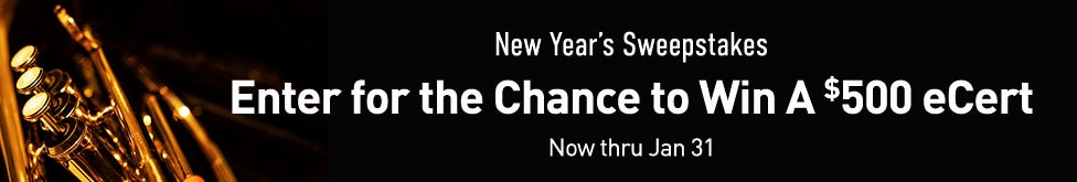 New year's Sweepstakes. Enter for a chance to win a $500 eCert. Now thru Jan 31