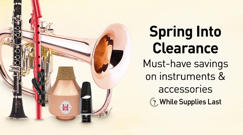 Spring Into Clearance. Must have savings on instruments and accessories. While supplies last.