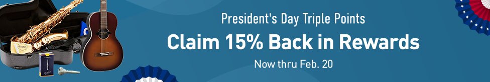 President's Day Triple Points. Claim 15 percent back in rewards. Now thru February 20.
